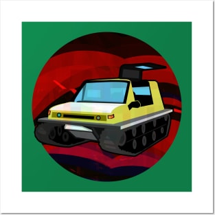 Yellow Snowmobile Posters and Art